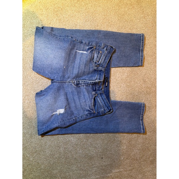 Fashion Nova Denim - Fashion Nova Distressed Skinny Jeans Medium Wash Blue Ripped Denim Size 7/28